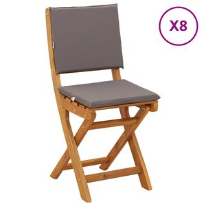 vidaXL Chaises de bistrot d'ext&eacute;rieur 8 pc Gris fonc&eacute;