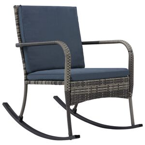 vidaXL Chaise &agrave; bascule de jardin R&eacute;sine tress&eacute;e Anthracite