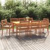 vidaXL Ensemble &agrave; manger de jardin coussins 9 pcs Bois de teck solide