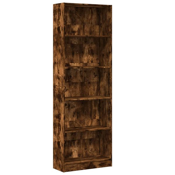 vidaXL Biblioth&egrave;que ch&ecirc;ne fum&eacute; 60x24x176 cm bois d'ing&eacute;nierie