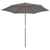 vidaXL Parasol d'ext&eacute;rieur avec m&acirc;t en bois 270 cm Anthracite