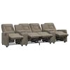 vidaXL Fauteuil inclinable avec porte-gobelets 4 places Gris clair