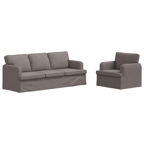 vidaXL Canap&eacute; 2 pcs Taupe