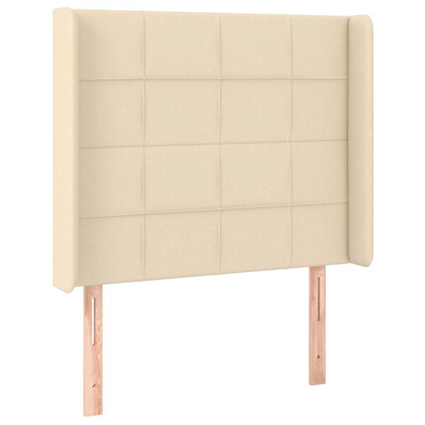 vidaXL T&ecirc;te de lit &agrave; LED Cr&egrave;me 83x16x118/128 cm Tissu