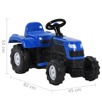 vidaXL Tracteur avec pédales pour enfants Bleu