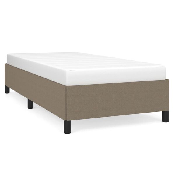 vidaXL Cadre de lit sans matelas taupe 100x200 cm tissu