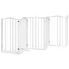 vidaXL Barri&egrave;re pour chiens et porte 6 panneaux blanc bois de peuplier
