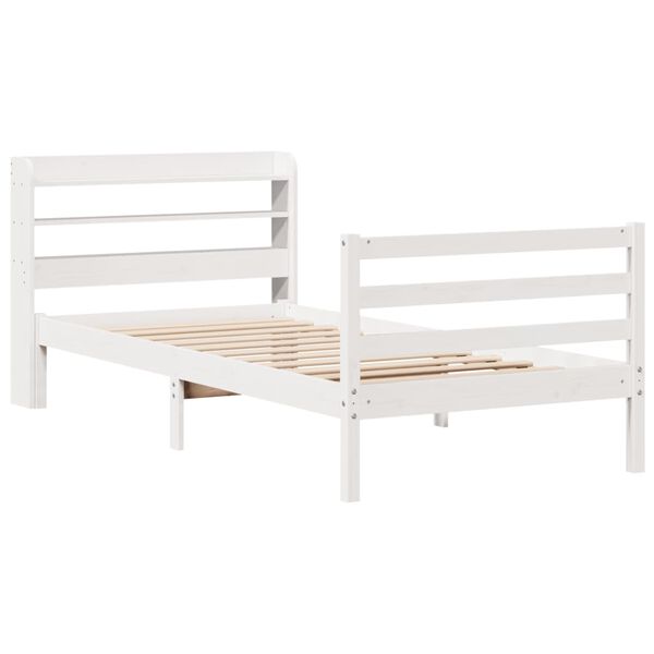 vidaXL Cadre de lit avec t&ecirc;te de lit sans matelas blanc 75x190 cm