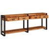 vidaXL Tables console avec tiroir 2 pcs Marron Bois d'Acacia Massif
