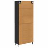 vidaXL Haut Armoire 2 pcs Ch&ecirc;ne noir Bois Agglom&eacute;r&eacute; et Verre