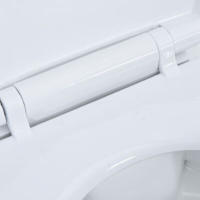 vidaXL Toilette haute sans bord fermeture douce 7 cm Céramique Blanc