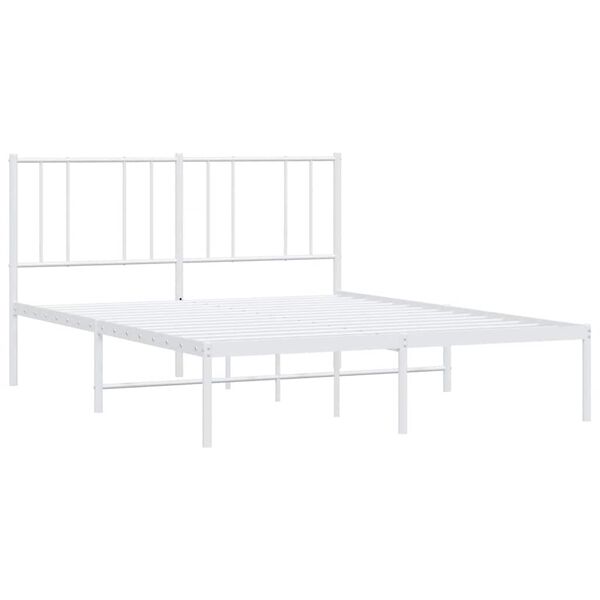 vidaXL Cadre de lit m&eacute;tal sans matelas et t&ecirc;te de lit blanc 120x200 cm