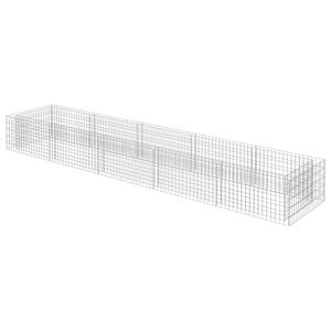 vidaXL Lit sur&eacute;lev&eacute; &agrave; gabion Acier galvanis&eacute; 450x90x50 cm