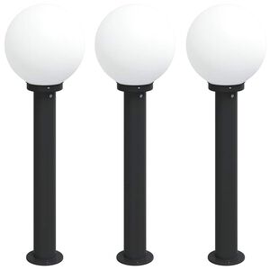 vidaXL Borne lumineuse lot de 3 80 cm noire IP44