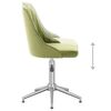 vidaXL Chaise pivotante de salle &agrave; manger Vert clair Velours