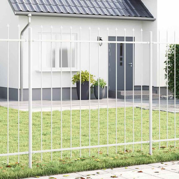 vidaXL Cl&ocirc;ture de jardin 6 pcs Blanc 10,2 x 1,5 m