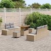 vidaXL Ensemble de canap&eacute; de jardin 8 pcs Beige Poly rotin