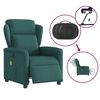 vidaXL Fauteuil de massage inclinable électrique Vert foncé Tissu