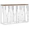 vidaXL Table console acier inoxydable et bois massif de r&eacute;cup&eacute;ration