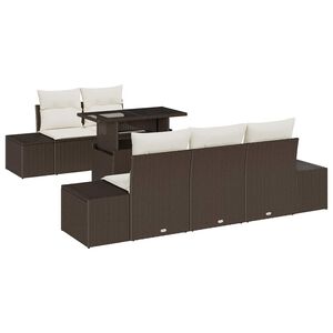 vidaXL Ensemble de Canap&eacute;s 6 pc Marron et Cr&egrave;me polyrotin