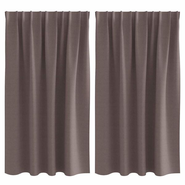 vidaXL Rideaux occultants avec anneaux 2 pcs Marron fonc&eacute; 140 x 140 cm