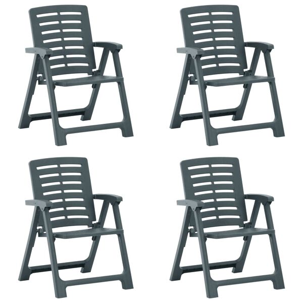 vidaXL Chaises de jardin lot de 4 Plastique Vert