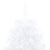 vidaXL Demi-arbre de No&euml;l artificiel pr&eacute;-&eacute;clair&eacute; et boules blanc 120cm