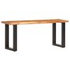 vidaXL Banc au bord naturel du bois 110 cm Bois d'acacia solide acier
