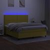 vidaXL Sommier &agrave; lattes de lit et matelas et LED Vert 160x200 cm Tissu
