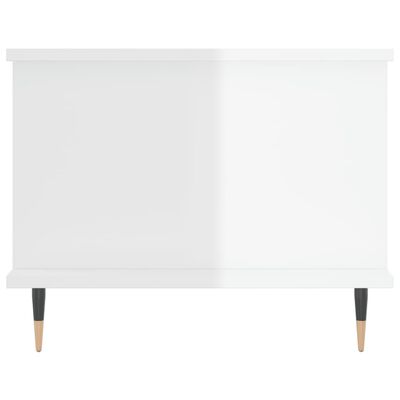 vidaXL Table basse Blanc brillant 90x50x40 cm Bois d'ingénierie