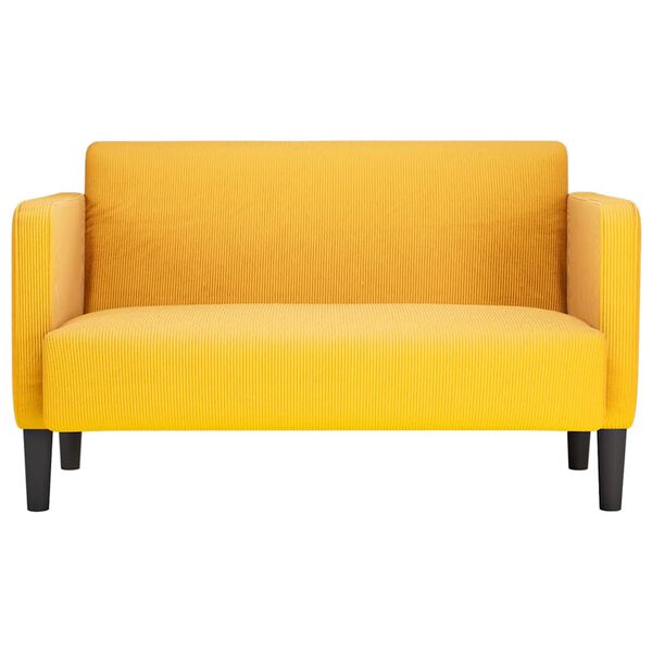 vidaXL Canapé causeuse jaune clair 109 cm tissu velours côtelé