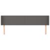 vidaXL T&ecirc;te de lit avec oreilles Gris 183x16x78/88 cm Similicuir