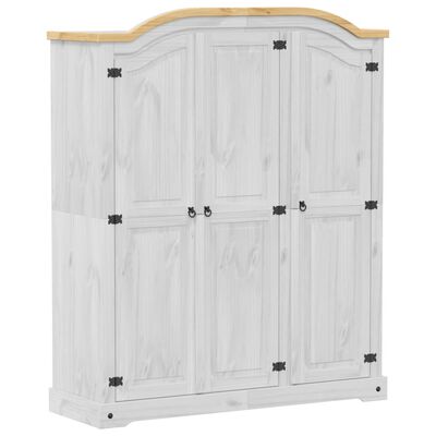 vidaXL Garde-robe Corona blanc 151,5x52x186 cm bois de pin massif