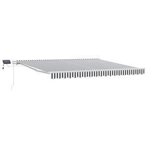 vidaXL Auvent manuel r&eacute;tractable avec LED anthracite blanc 400x300 cm