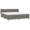 vidaXL Sommier &agrave; lattes de lit avec matelas Gris fonc&eacute; 160x200cm Tissu