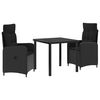 vidaXL Ensemble de repas ext&eacute;rieur 3 pc Noir polyrotin