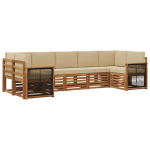 vidaXL Ensemble de canap&eacute;s d'ext&eacute;rieur 6 pc Naturel