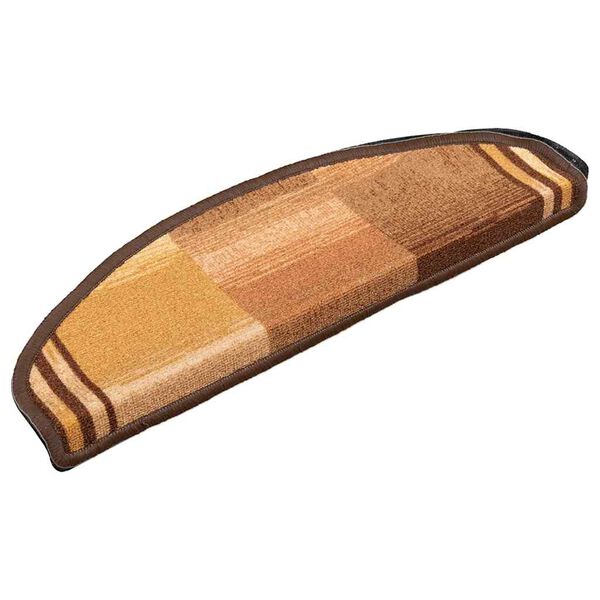 vidaXL Tapis d'escalier autocollants 15 pcs Marron 65x21x4 cm