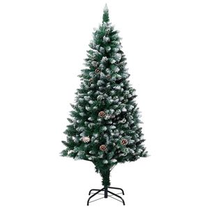 vidaXL Sapin de No&euml;l avec pommes de pin et neige blanche 150 cm