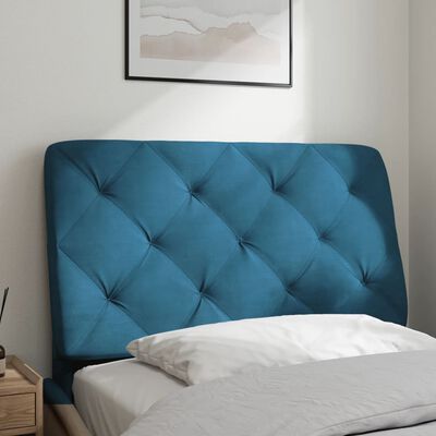 vidaXL Coussin de tête de lit bleu 80 cm velours