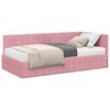vidaXL Cadre de lit d'angle avec matelas 2 pc Rose 90 x 200 cm Velours