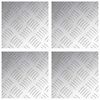 vidaXL Nez de marche 4 pc 20 x 20 cm Argent&eacute; Aluminium Carr&eacute;
