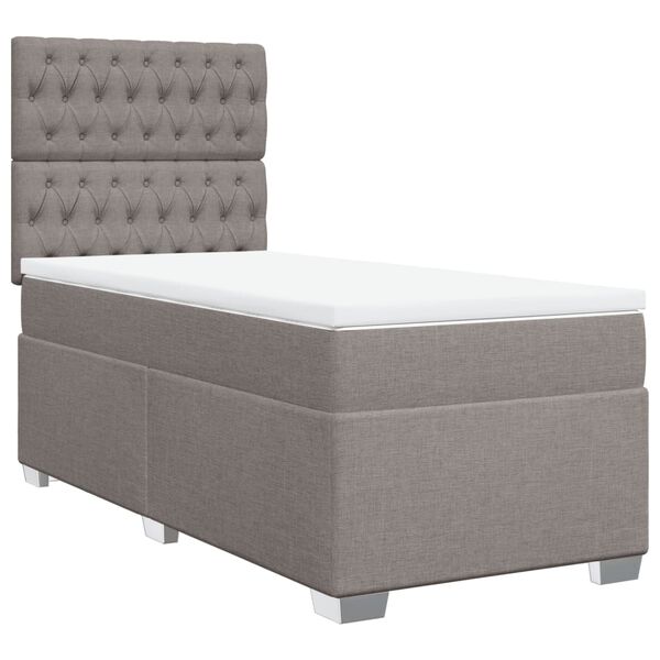vidaXL Sommier &agrave; lattes de lit avec matelas Taupe 80x200 cm Tissu