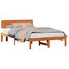 vidaXL Cadre de lit avec t&ecirc;te de lit Brun cire 140 x 190 cm Pin massif
