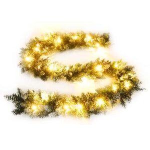 vidaXL Guirlande de No&euml;l avec lumi&egrave;res LED Vert 2,7 m PVC