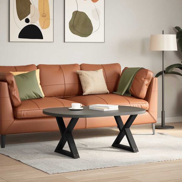 vidaXL Pieds de table basse 2 pièces Noir 50 x (42-43,3) cm Acier