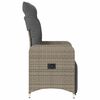 vidaXL Chaises inclinables de jardin lot de 2 et coussins gris rotin