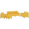 vidaXL Ensemble de canap&eacute;s 4 pcs coussins d&eacute;coratifs et coussins Jaune