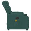vidaXL Fauteuil de massage inclinable &eacute;lectrique Vert fonc&eacute; Tissu