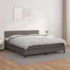vidaXL Sommier &agrave; lattes de lit avec matelas Gris 180x200 cm Similicuir
